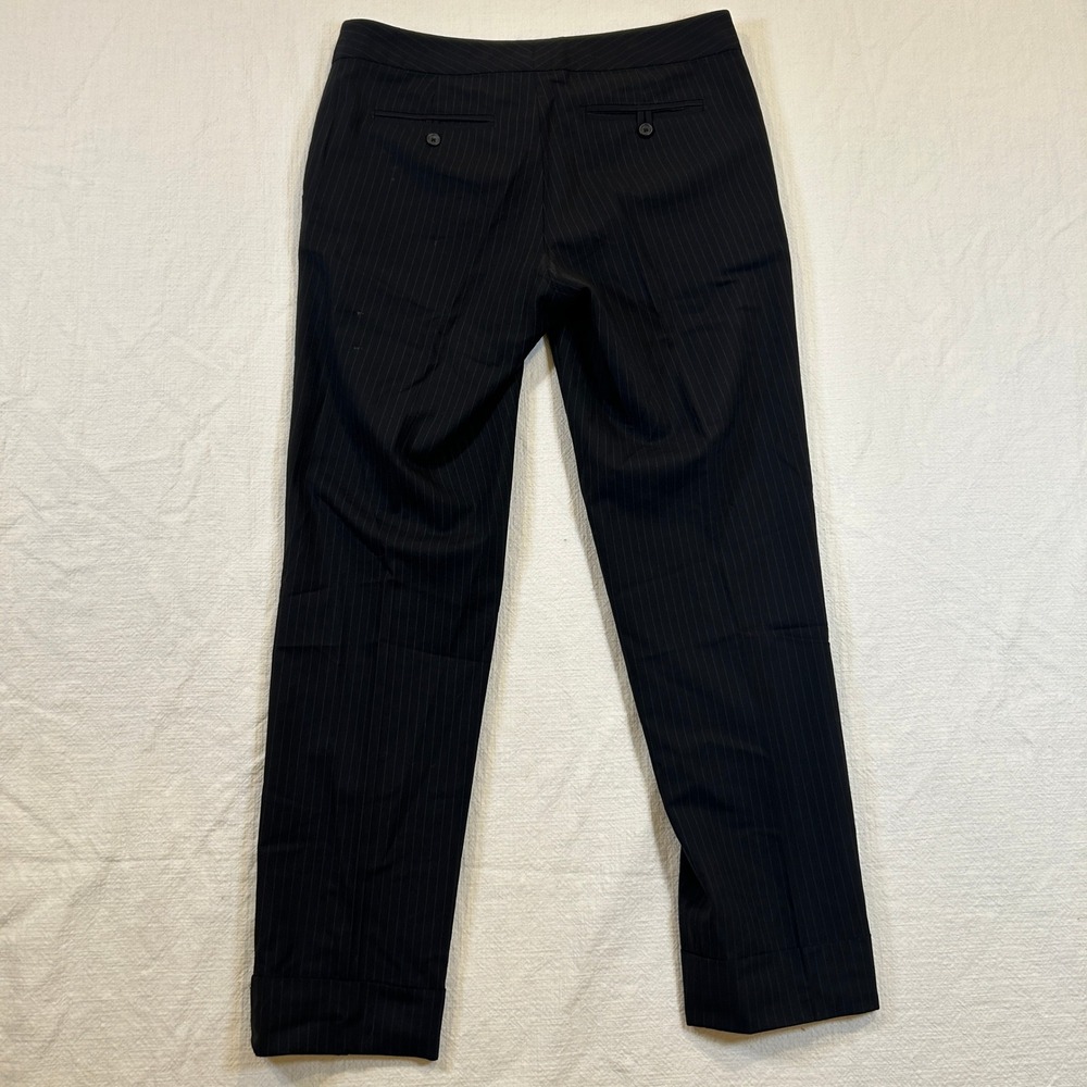 Womens Banana Republic Martin Fit Pants Black Pinstripe Cuffed Dress‎ Size 6 - Picture 5 of 14